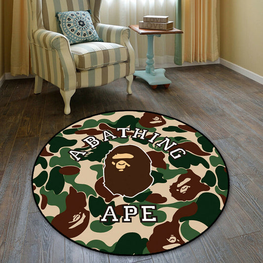 SPICEUP STUDIO | APE Trendy Round Area Rug 2 | Modern Living Room and Bedroom Carpet | Popular Social Media Style Rug