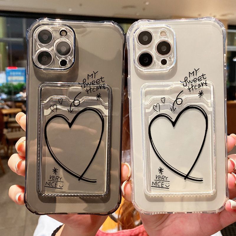 Limited iPhone Case | Clear Heart with Card Holder