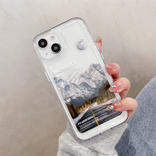 SALE | Transparent iPhone Case | Snowy Mountain Highway – Majestic & Scenic Design