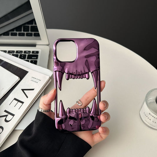 Reflective Phone Case | 3D Hollow Tiger Tooth Design | Purple