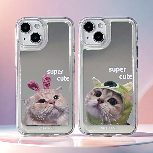 Mirror iPhone Case | Couple Cats Super Cute (Buy 2 and get 50% off one)