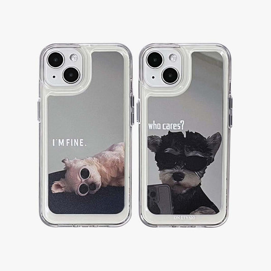 Mirror iPhone Case | Couple Dogs I Am Fine (Buy 2 and get 50% off one)