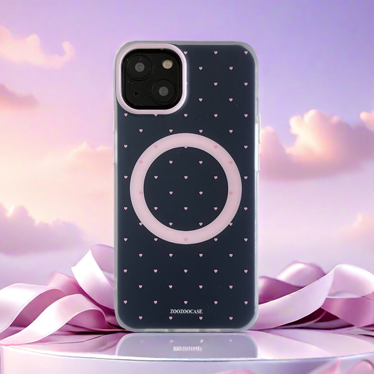 Magsafe Phone Case | Love Polka Dots Black