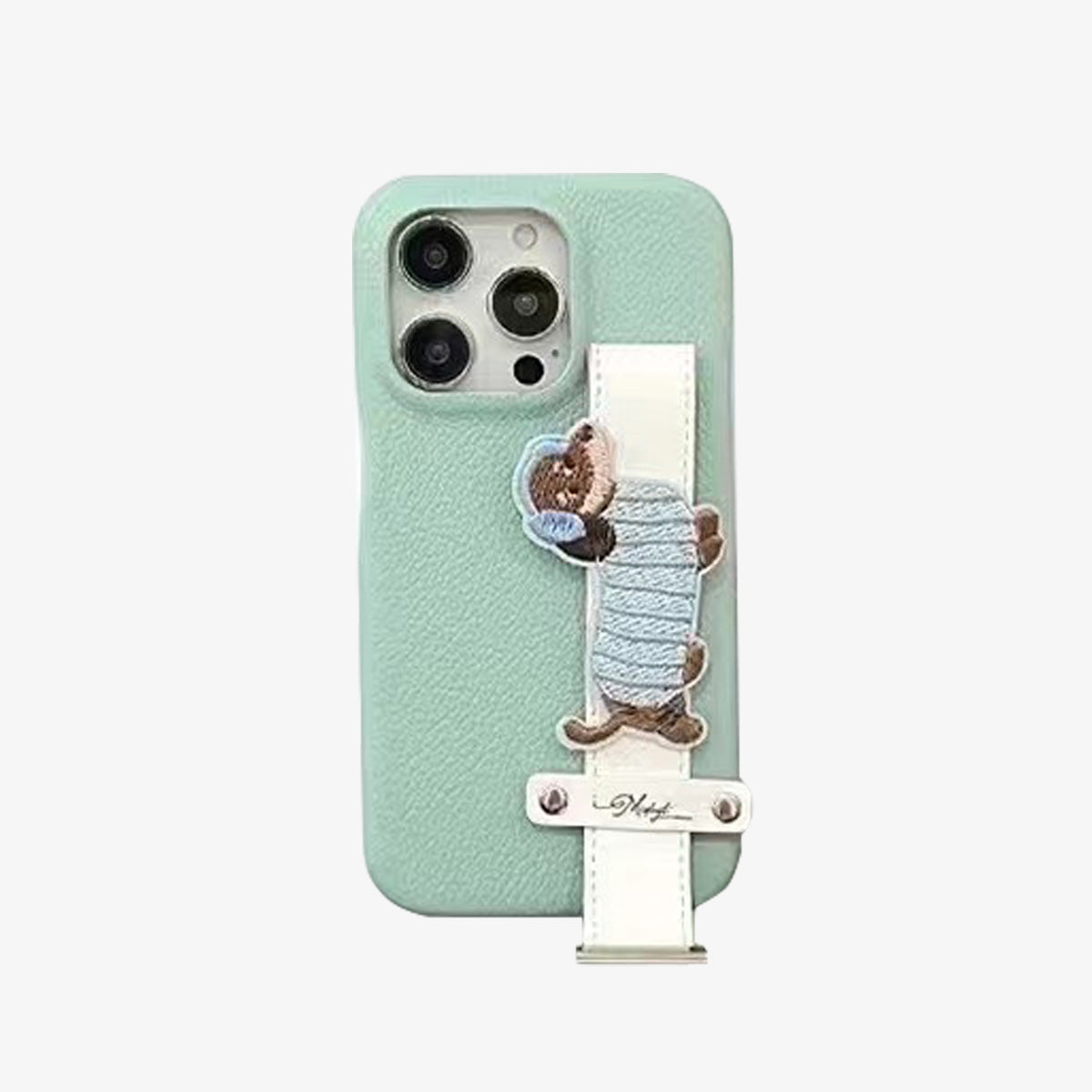 Strap Phone Case | Dachshund in Green Faux Leather iPhone Case