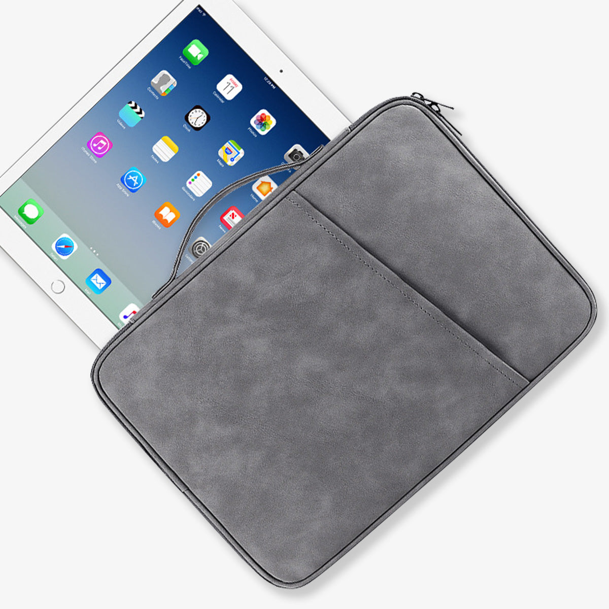 iPad Case | Gray PU Leather iPad Tablet Sleeve | Stylish Protective Case for Apple iPad