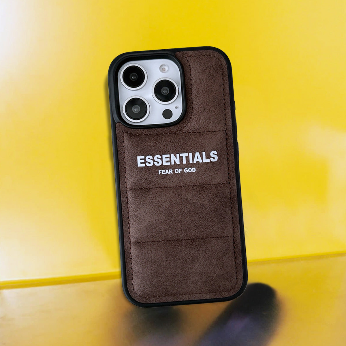 3D iPhone Case | ES Faux Suede 3D Puffer Brown