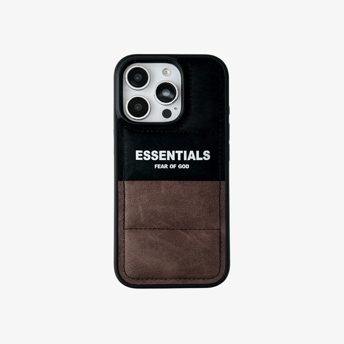 3D iPhone Case | ES Faux Suede 3D Puffer Brown x Black