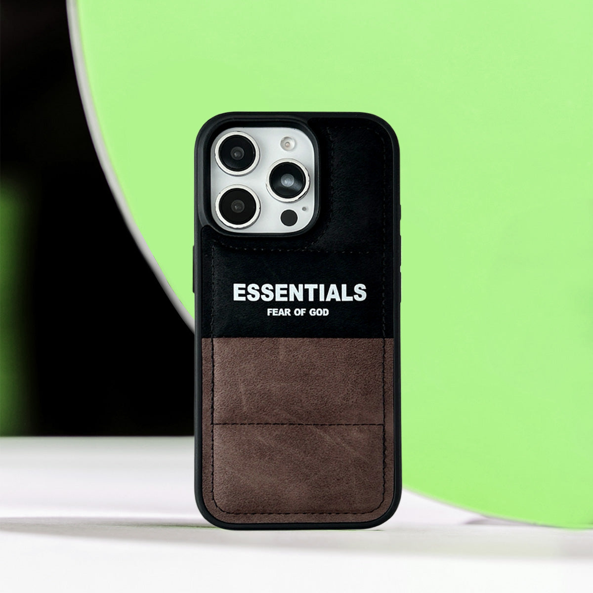 3D iPhone Case | ES Faux Suede 3D Puffer Brown x Black