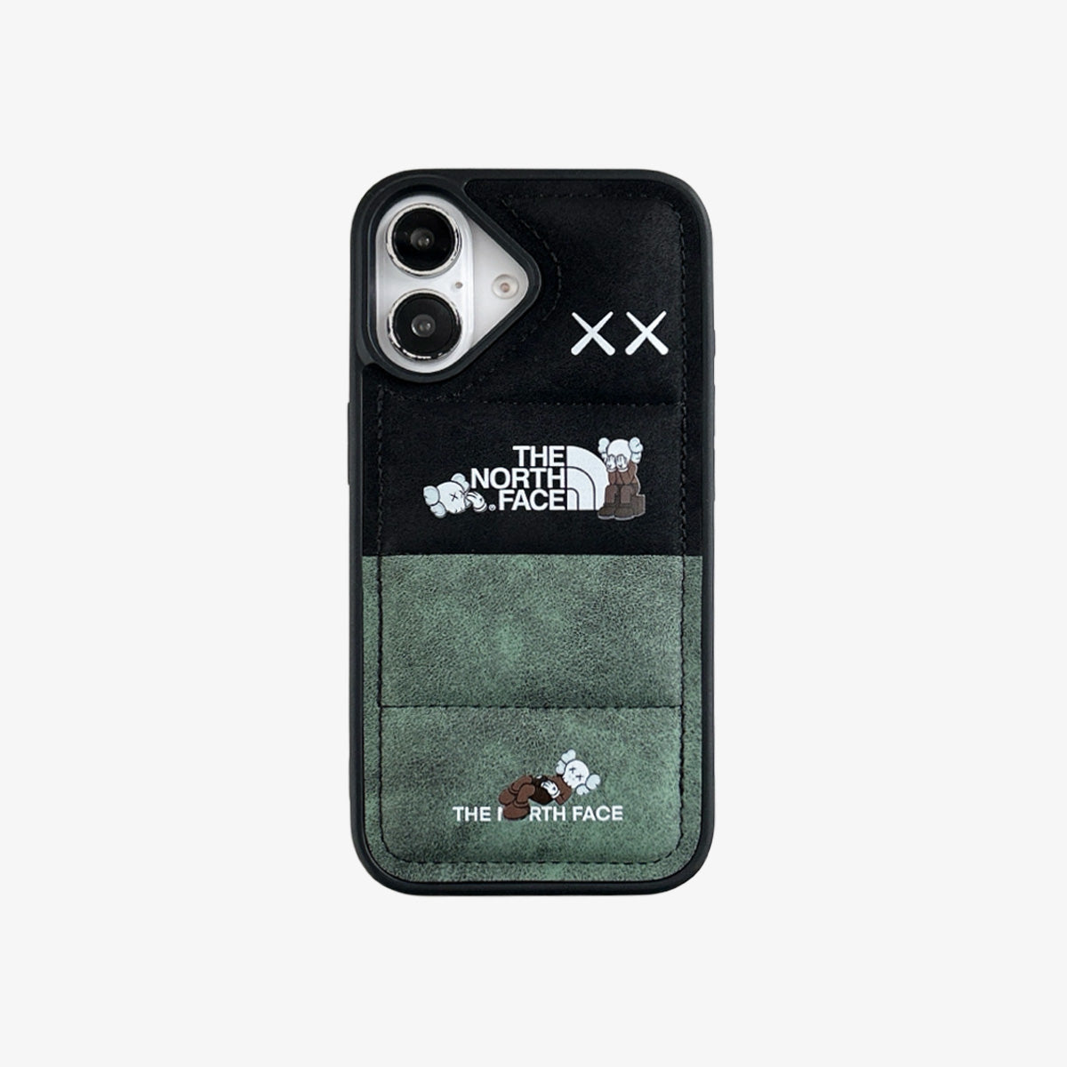 3D iPhone Case | KS Faux Suede 3D Puffer Black x Green