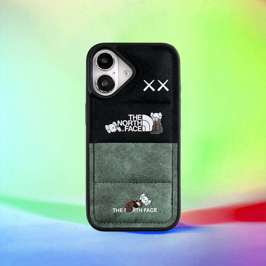 3D iPhone Case | KS Faux Suede 3D Puffer Black x Green