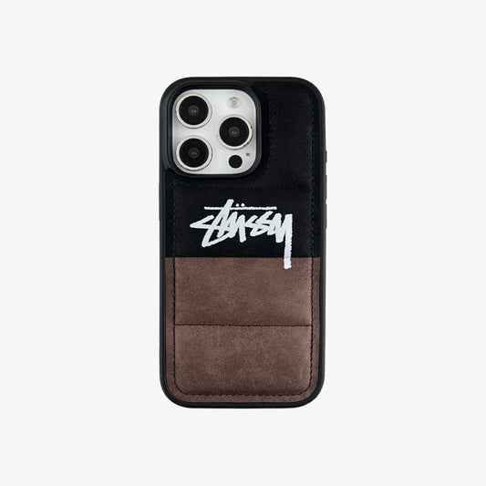 3D iPhone Case | ST Faux Suede 3D Puffer Black x Brown