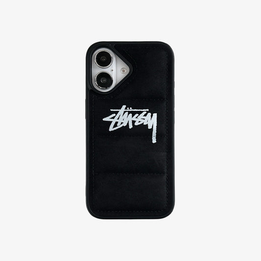 3D iPhone Case | ST Faux Suede 3D Puffer Black