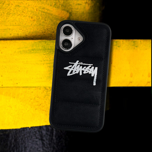 3D iPhone Case | ST Faux Suede 3D Puffer Black