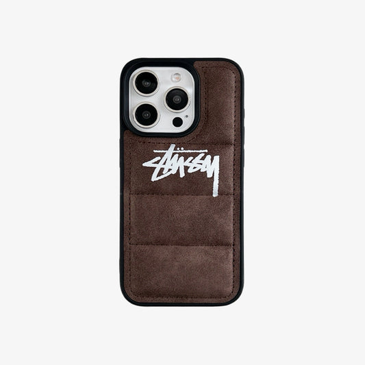 3D iPhone Case | ST Faux Suede 3D Puffer Brown