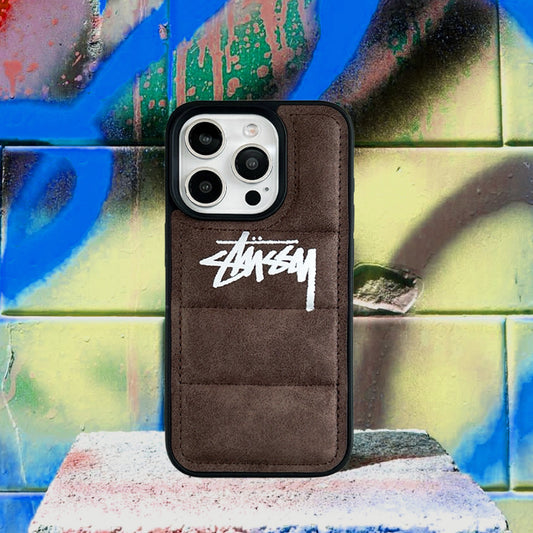 3D iPhone Case | ST Faux Suede 3D Puffer Brown