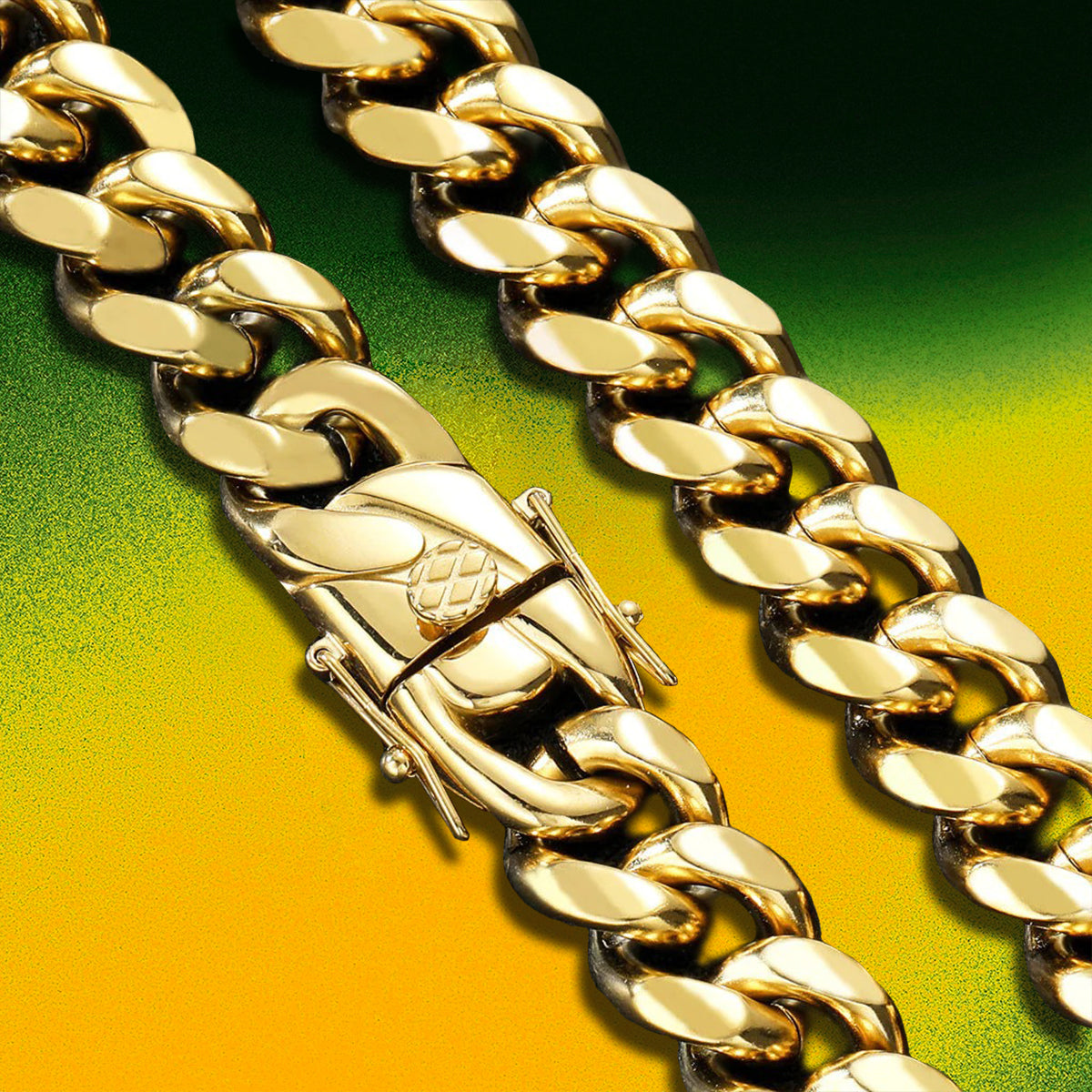 8mm 14K Gold Miami Cuban Chain - SPICEUP