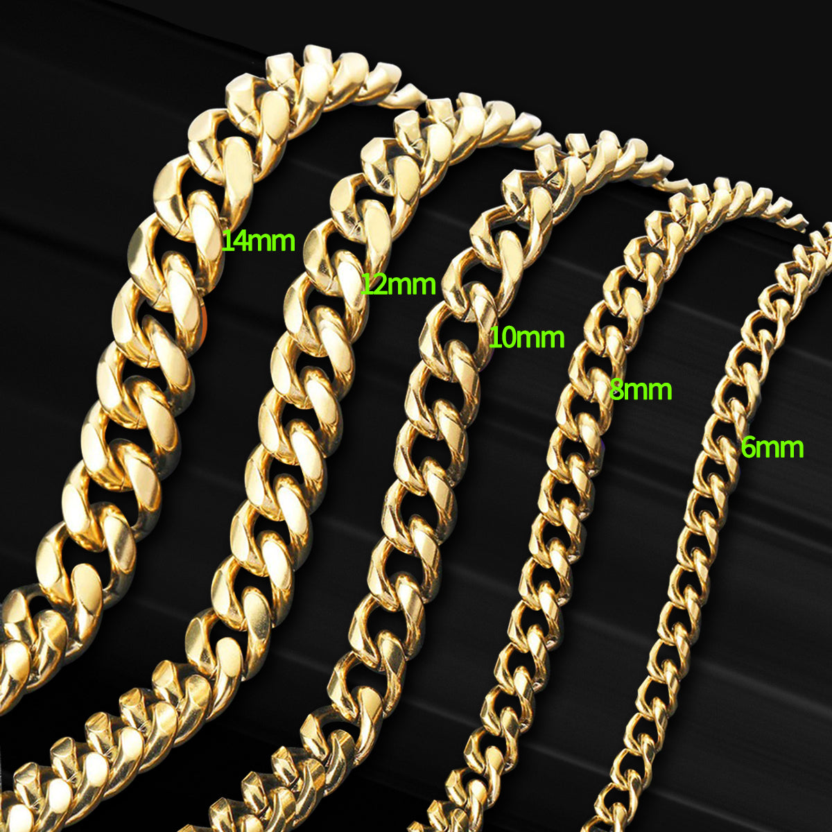 8mm 14K Gold Miami Cuban Chain - SPICEUP